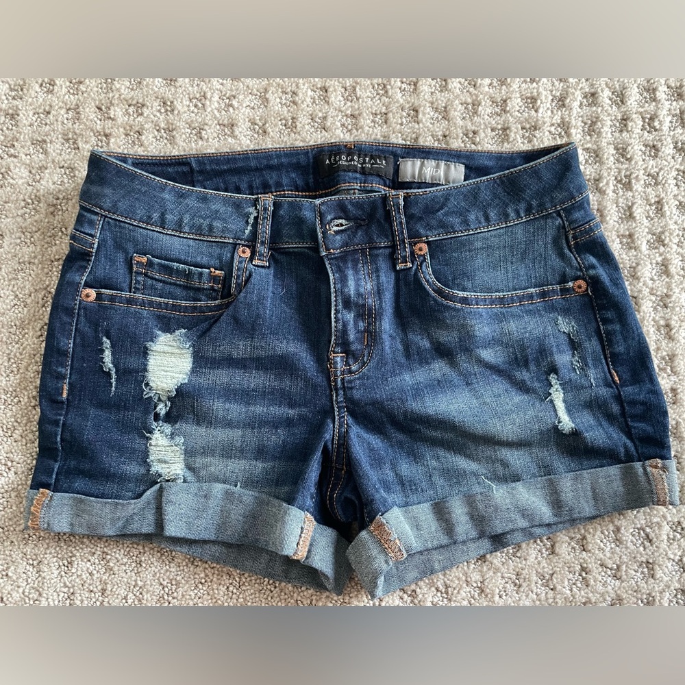 Denim Blue Distressed Women's Shorts
